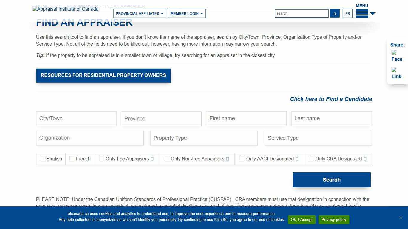 Find an Appraiser - Appraisal Institute of Canada