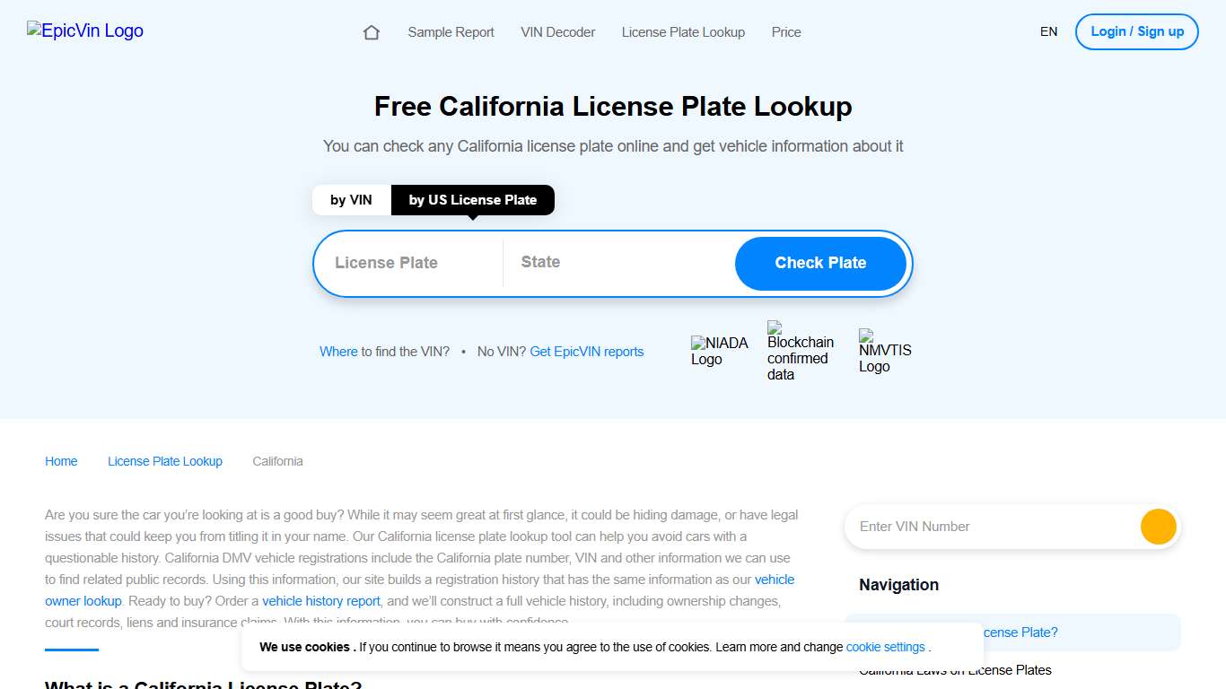 Free California License Plate Lookup and Owner Search